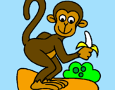 Disegno Scimmietta  pitturato su nicole