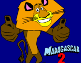 Disegno Madagascar 2 Alex pitturato su daniel sami dani