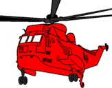 Disegno Elicottero di salvataggio  pitturato su uriel