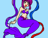 Disegno Sirena con le perle  pitturato su ZOARA