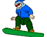 Disegno Snowboard pitturato su giacomo