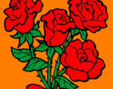Disegno Mazzo di rose  pitturato su giorgy 98