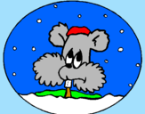 Disegno Scoiattolo in un palla di neve  pitturato su andrea