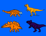Disegno Dinosauri di terra  pitturato su ANDREA
