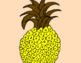 Disegno ananas  pitturato su camposano bruno
