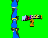 Disegno Madagascar 2 Pinguino pitturato su gabrele 