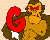 Disegno Gorilla  pitturato su FedericoD