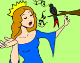 Disegno Principessa che canta pitturato su v@l&ntin@ th& b&st