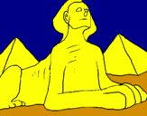 Disegno Sfinge pitturato su giuliana