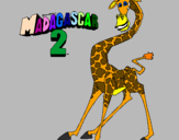 Disegno Madagascar 2 Melman pitturato su chiara