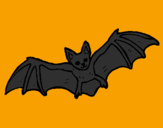 Disegno Pipistrello in volo  pitturato su stefano