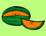 Disegno Melone  pitturato su lollo parma