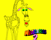 Disegno Madagascar 2 Melman pitturato su clarissa