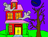 Disegno Casa del terrore pitturato su ANGELICA