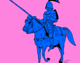 Disegno Cavallerizzo a cavallo  pitturato su Edoardo
