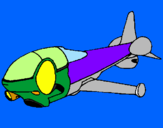 Disegno Nave supersonica  pitturato su giulio