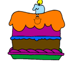 Disegno Torta di compleanno  pitturato su GIORGIA