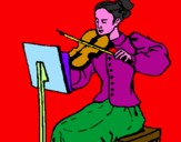 Disegno Dama violinista  pitturato su alessia  e  marisol