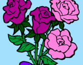 Disegno Mazzo di rose  pitturato su simoooooooo