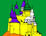 Disegno Castello medievale  pitturato su ivan