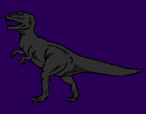 Disegno Tyrannosaurus Rex  pitturato su sveva