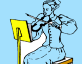 Disegno Dama violinista  pitturato su carlos