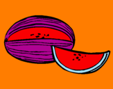 Disegno Melone  pitturato su anahi   monserrat   .g..n