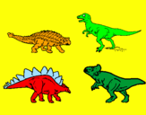 Disegno Dinosauri di terra  pitturato su DAVIDIX