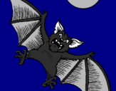 Disegno Pipistrello cane  pitturato su pietro  barone