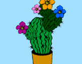 Disegno Fiori di cactus  pitturato su elisa