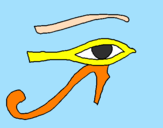 Disegno Occhio di Horus  pitturato su katia