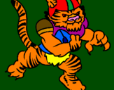 Disegno Giocatore tigre  pitturato su luca