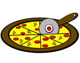 Disegno Pizza pitturato su diana