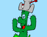 Disegno Cactus con il cappello  pitturato su alessandra98