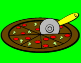 Disegno Pizza pitturato su ANDREAT