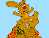 Disegno Coniglio di Pasqua pitturato su Christian