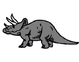 Disegno Triceratops  pitturato su Giuli  e  fede