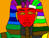 Disegno Tutankamon pitturato su MARCO
