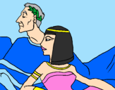 Disegno Cesare e Cleopatra  pitturato su nico2000