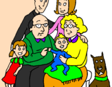 Disegno Famiglia pitturato su zoe