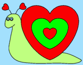 Disegno Lumachina cuore  pitturato su ubaldo