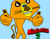 Disegno Madagascar 2 Alex pitturato su madda