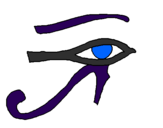 Disegno Occhio di Horus  pitturato su jasmine