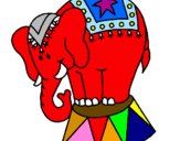 Disegno Elefante in scena  pitturato su michi