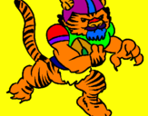 Disegno Giocatore tigre  pitturato su mario
