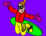 Disegno Salto con lo snowboard pitturato su simone