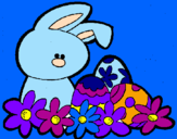 Disegno Coniglietto di Pasqua  pitturato su aLESSIA