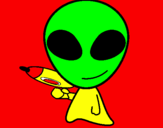 Disegno Alieno II pitturato su vincenzo
