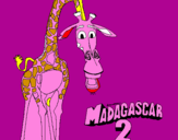 Disegno Madagascar 2 Melman pitturato su Marta