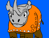Disegno Rinoceronte  pitturato su SAMUELE VITALE